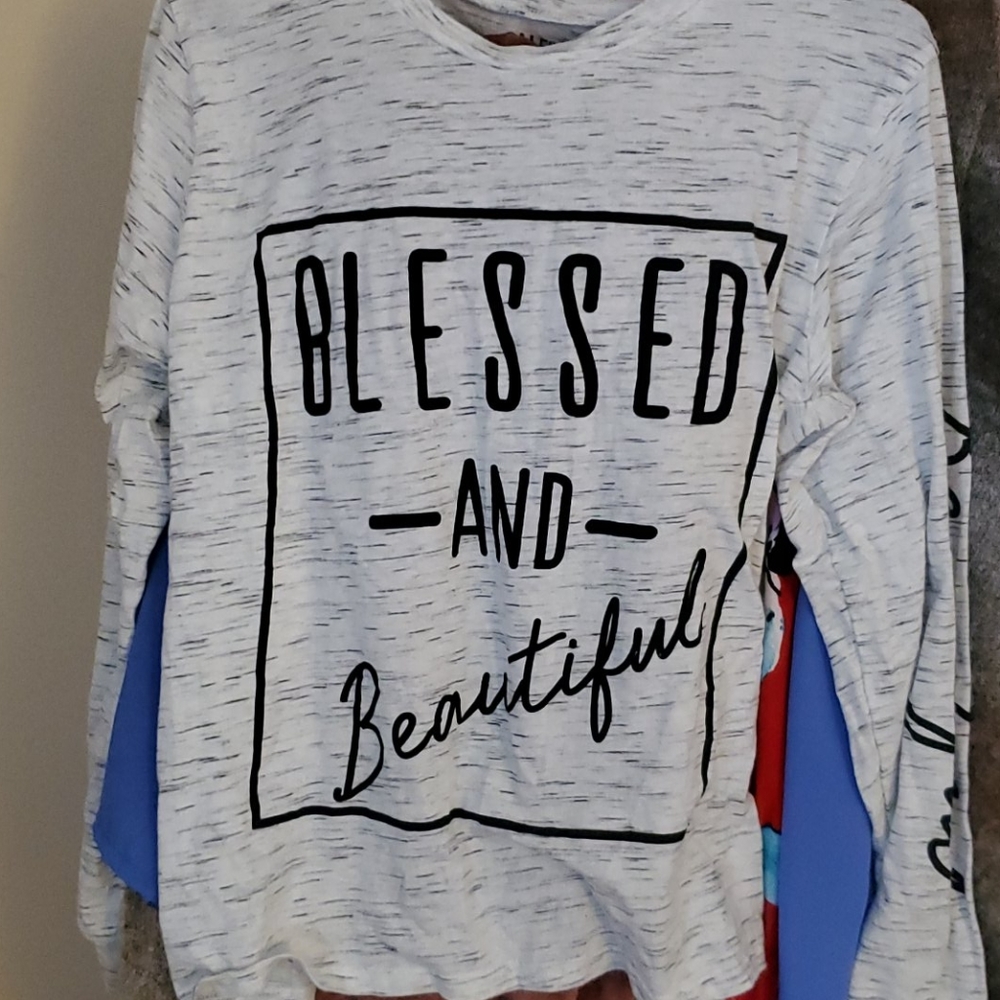 Gently used shirt blessed and beautiful long sleev